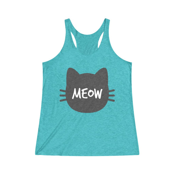 Meow Women's Tri-Blend Racerback Tank Top