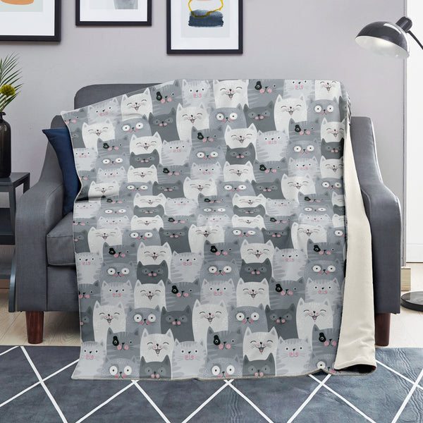 Cute Cat Premium Microfleece Blanket