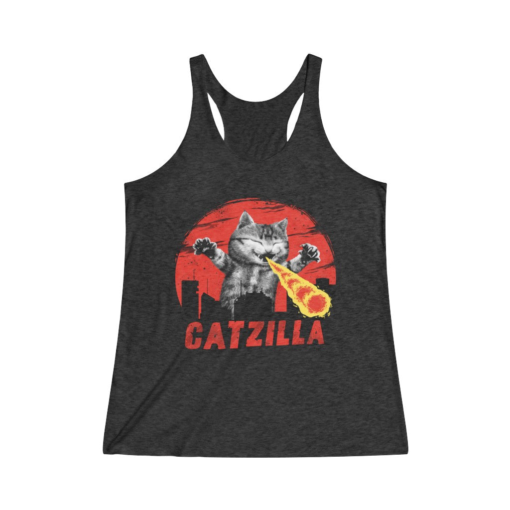 CatZilla Women's Tri-Blend Racerback Tank Top