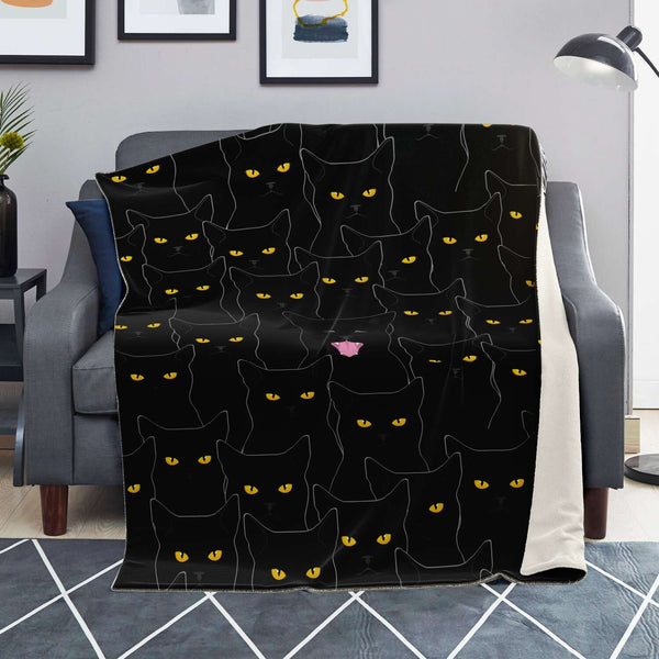 Black Cats Premium Microfleece Blanket