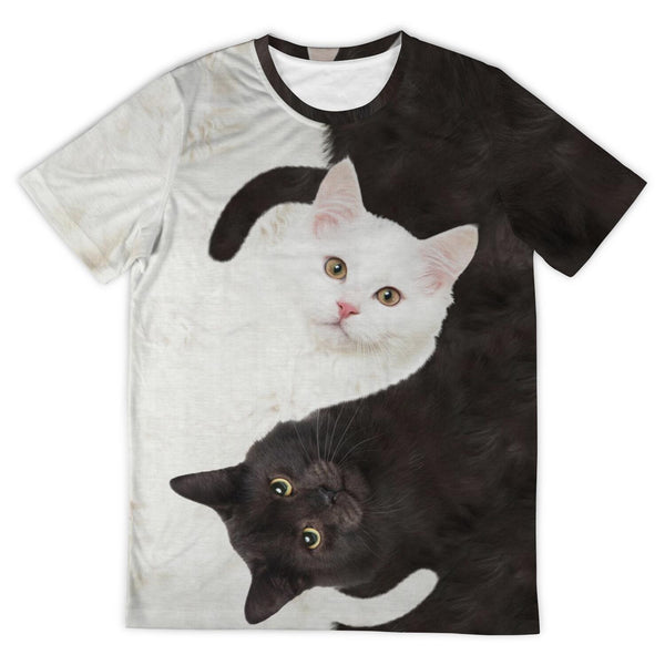 Yin Yang Cat AOP Unisex T-shirt