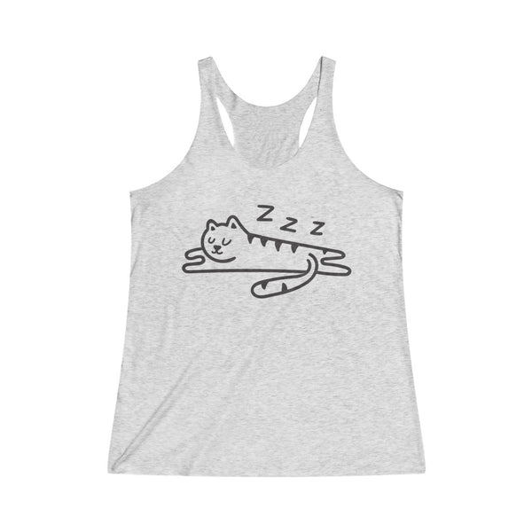 Sleeping Cat Women's Tri-Blend Racerback Tank Top