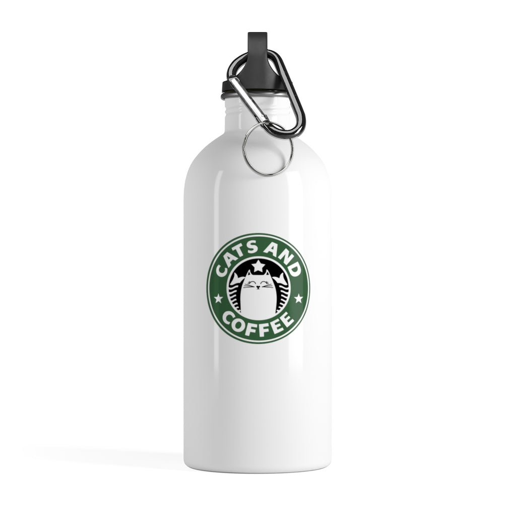 Cats And Coffee Stainless Steel Water Bottle