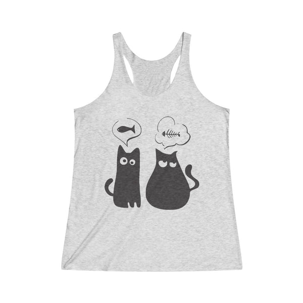 Cat And Fish Women's Tri-Blend Racerback Tank Top