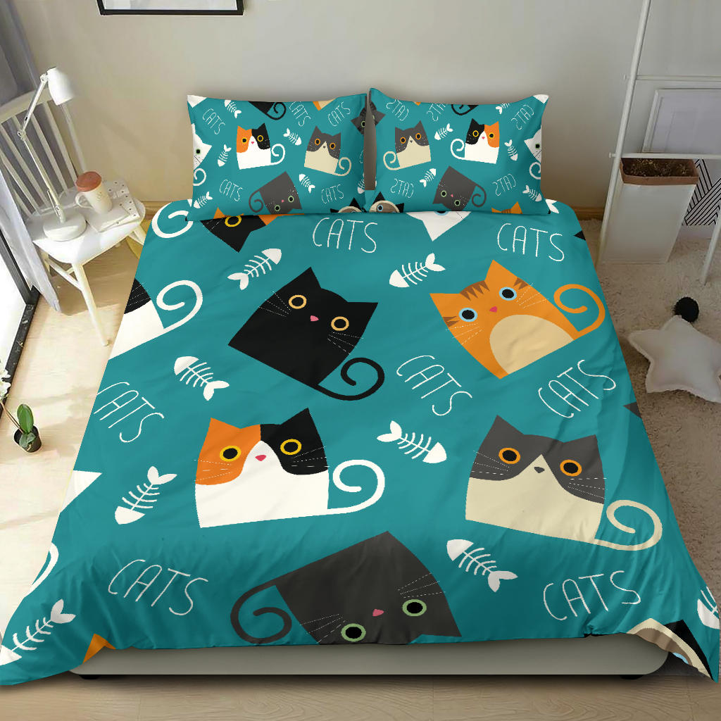Cats And Fish Bedding Set