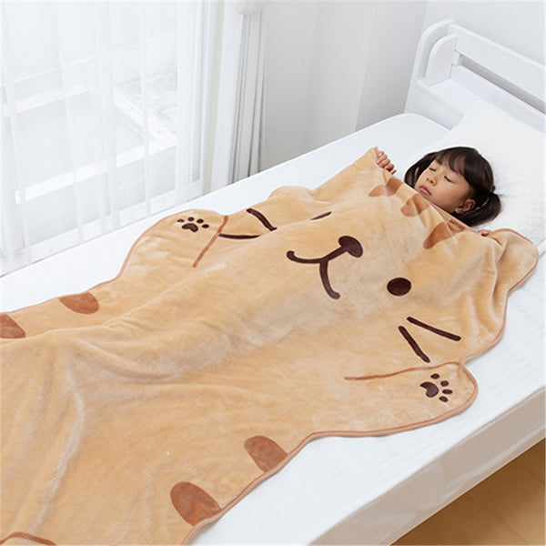 Cute Summer Cat Shape Blanket