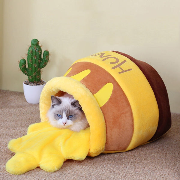 Cute Honey Pot Cat Bed