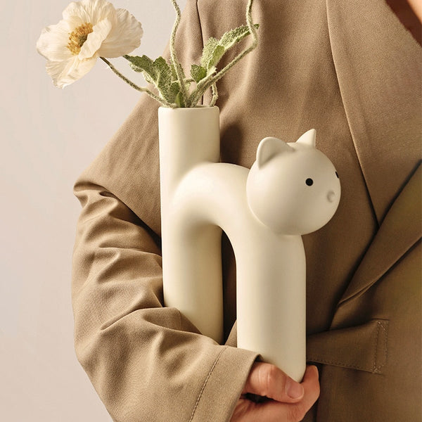 Cute Cat Vase Cathead H-shaped