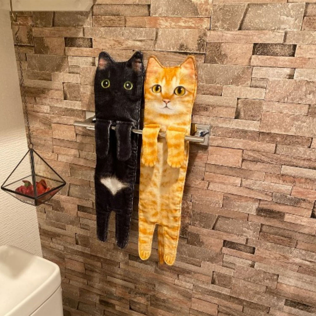 Funny Cat Hand Towels