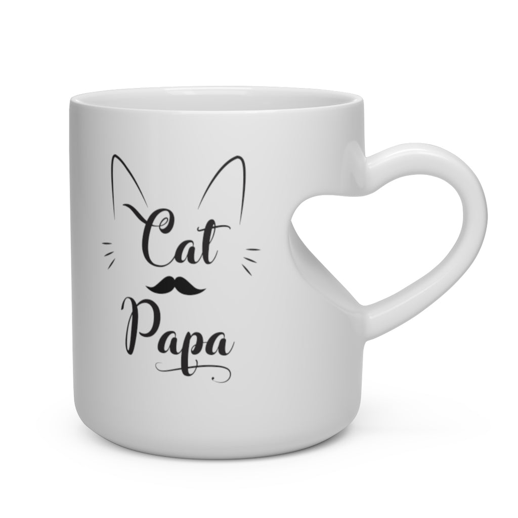 Cat Papa Heart Shape Mug