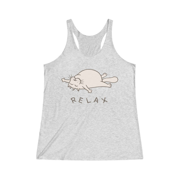 Cat Relax Women's Tri-Blend Racerback Tank Top