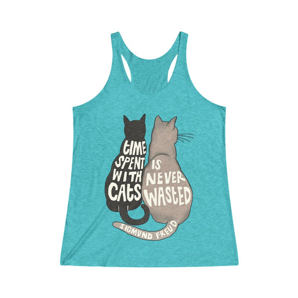 Time Spent With Cats Is Never Wasted Women's Racerback Tank Top