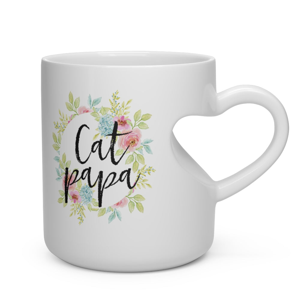 Cat Papa Heart Shape Mug