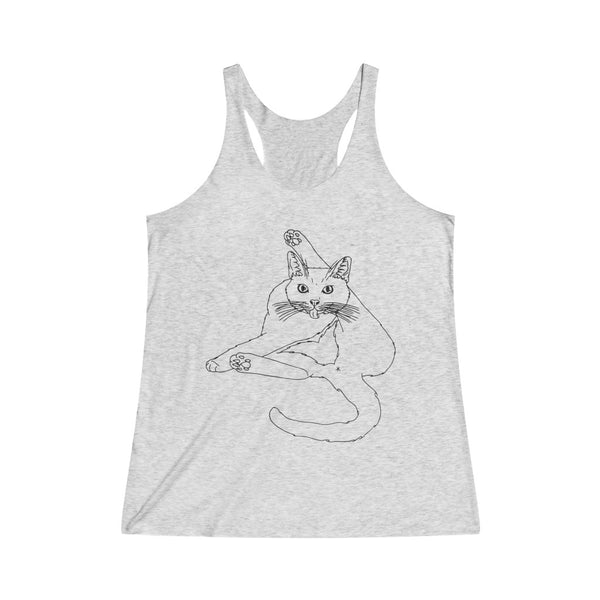 Funny Cat Women's Tri-Blend Racerback Tank Top