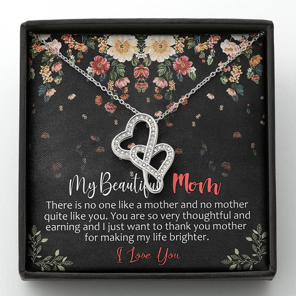 My Beautiful Mom Double Hearts Necklace