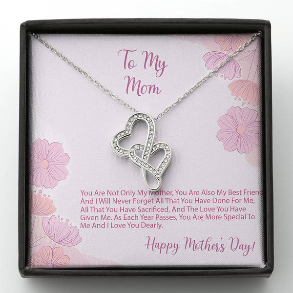 To My Mom Double Hearts Necklace