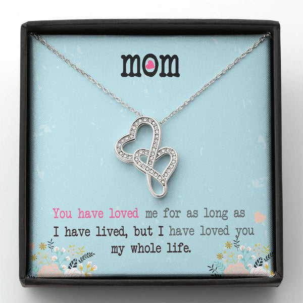 I Love You Mom Double Hearts Necklace