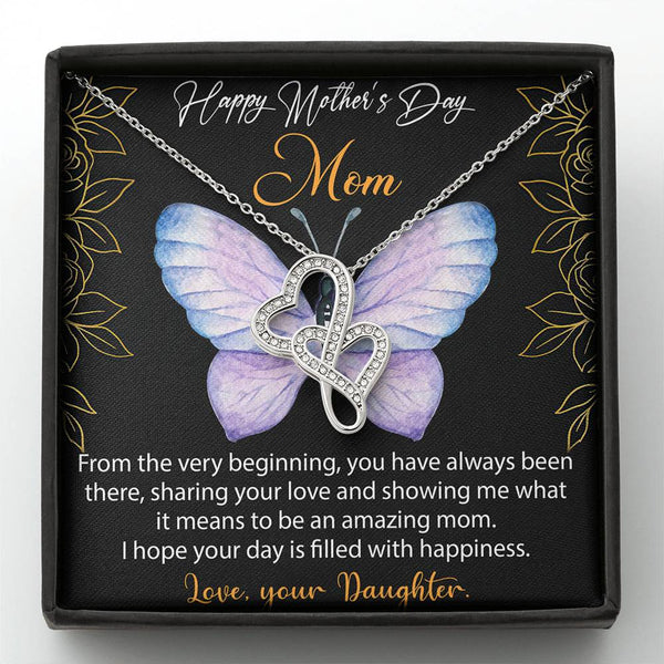 Happy Mother's Day Double Hearts Necklace