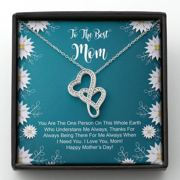 To The Best Mom Double Hearts Necklace