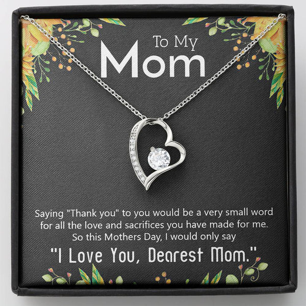 I love You Mom Forever Love Necklace