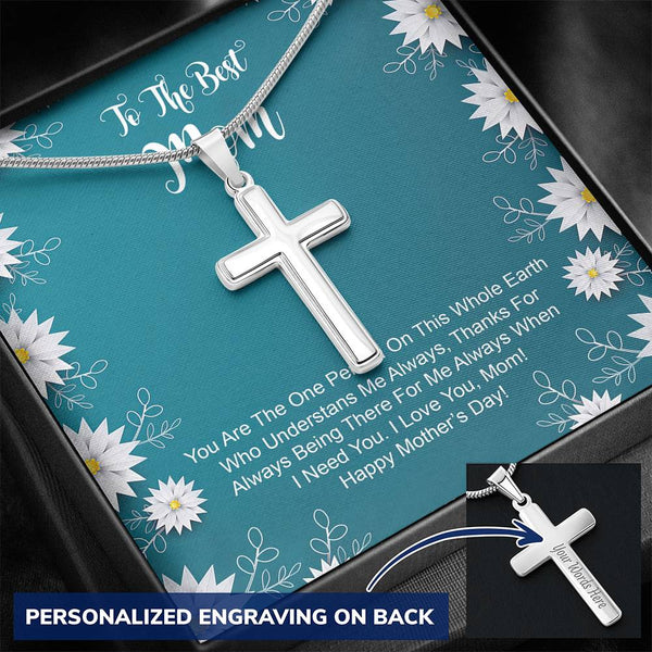 To The Best Mom Personalized Cross Necklace