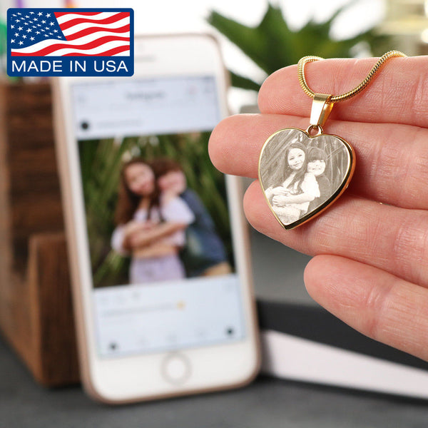 Personalized Etched Photo Necklace