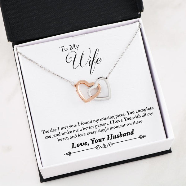 You Complete Me Interlocking Hearts Necklace