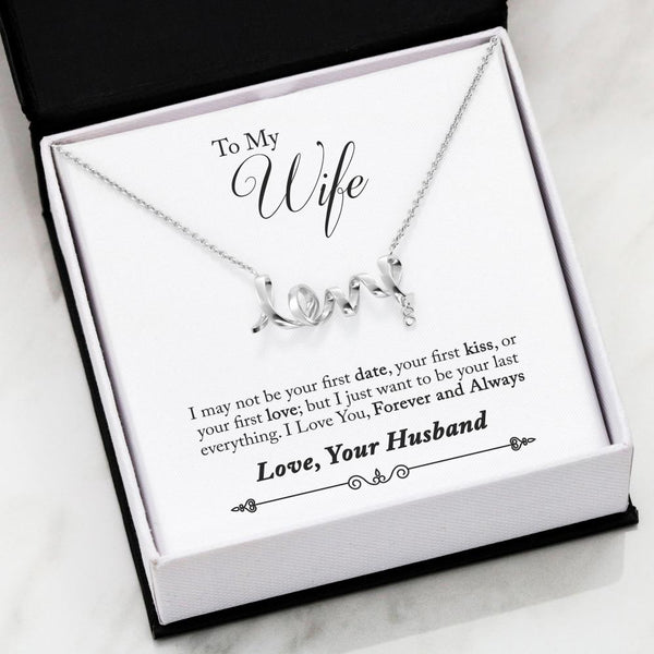 Forever and Always Scripted Love Necklace