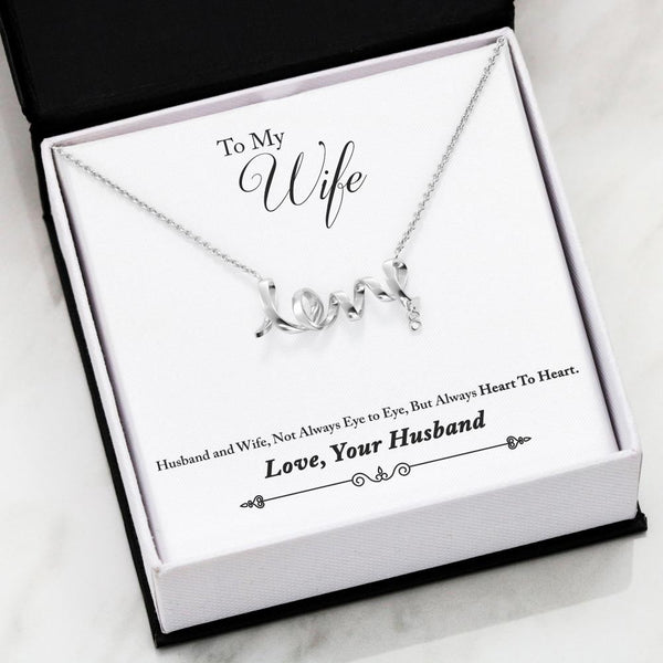 Heart To Heart Scripted Love Necklace