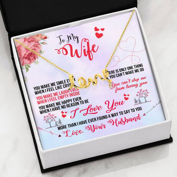 Husband To Wife Scripted Love Necklace