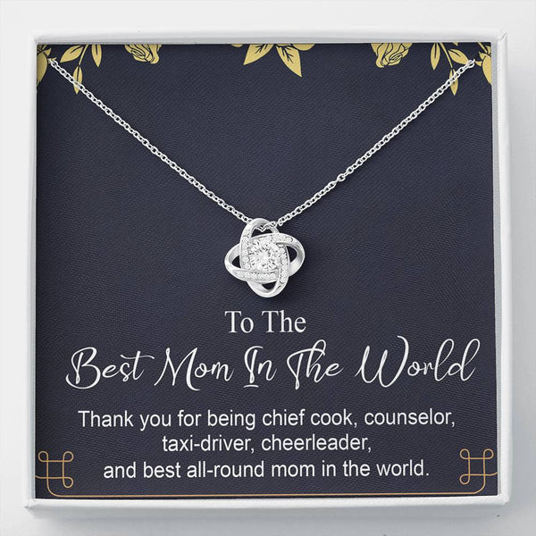 Best Mom In The World Love Knot Necklace