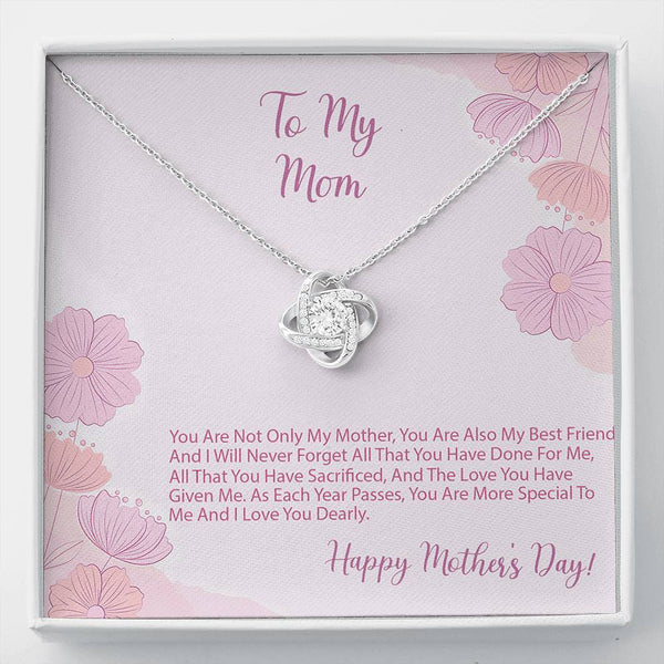 To My Mom Love Knot Necklace