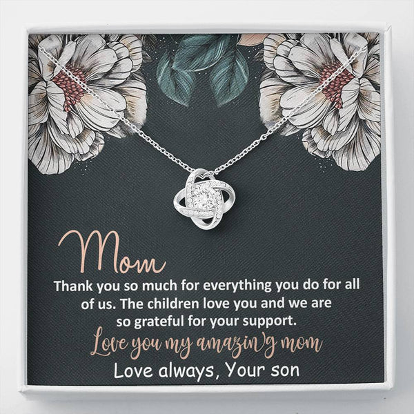 Love You My Amazing Mom Love Knot Necklace