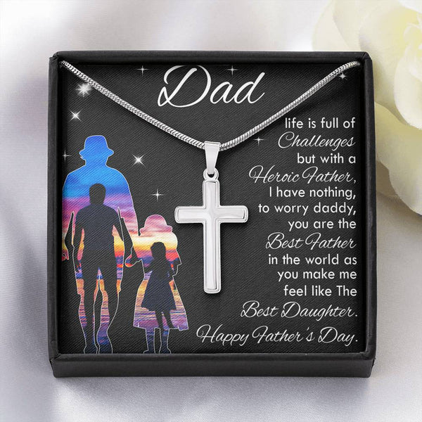 Best Father Stainless Steel Cross Necklace