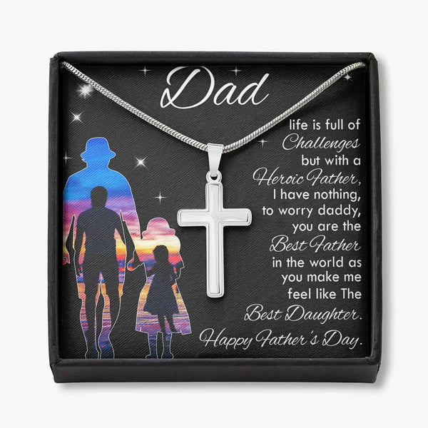 Best Father Stainless Steel Cross Necklace