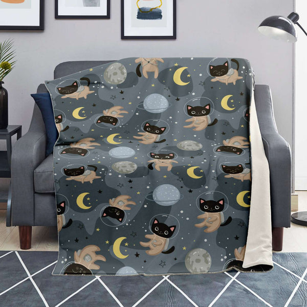 Space Cats Premium Microfleece Blanket