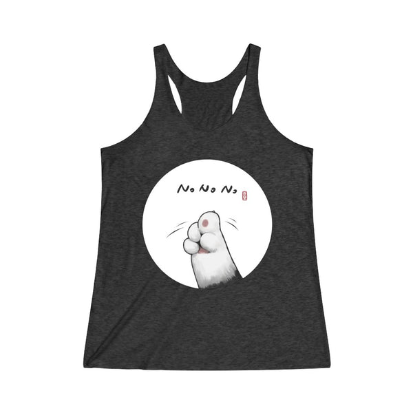 No No No Cat Women's Tri-Blend Racerback Tank Top