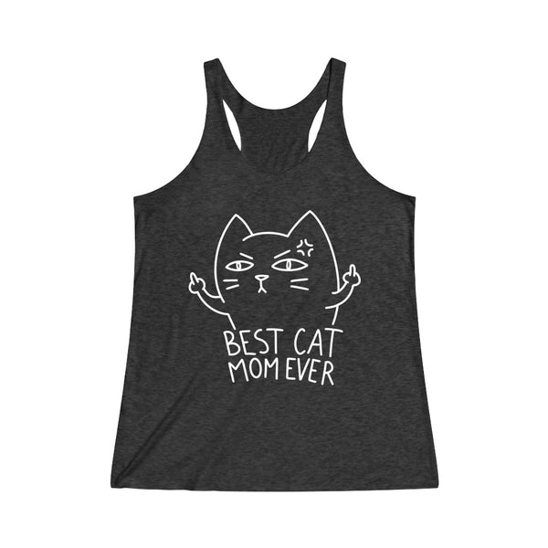 Best Cat Mom Ever Women's Tri-Blend Racerback Tank Top
