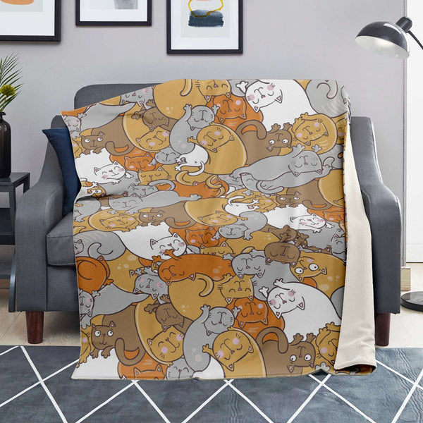 Cute Cats Premium Microfleece Blanket
