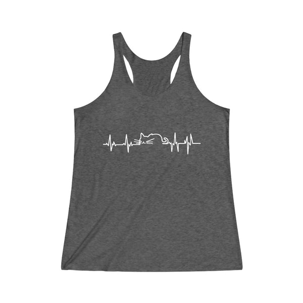 Cat Heartbeat Women's Racerback Tank Top