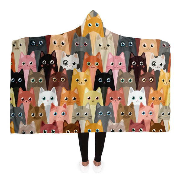 Cute Cats Hooded Blanket