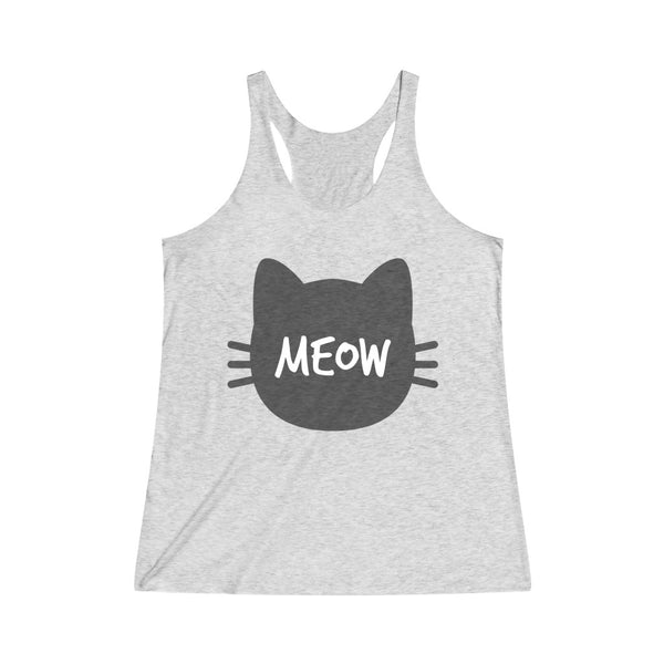 Meow Women's Tri-Blend Racerback Tank Top