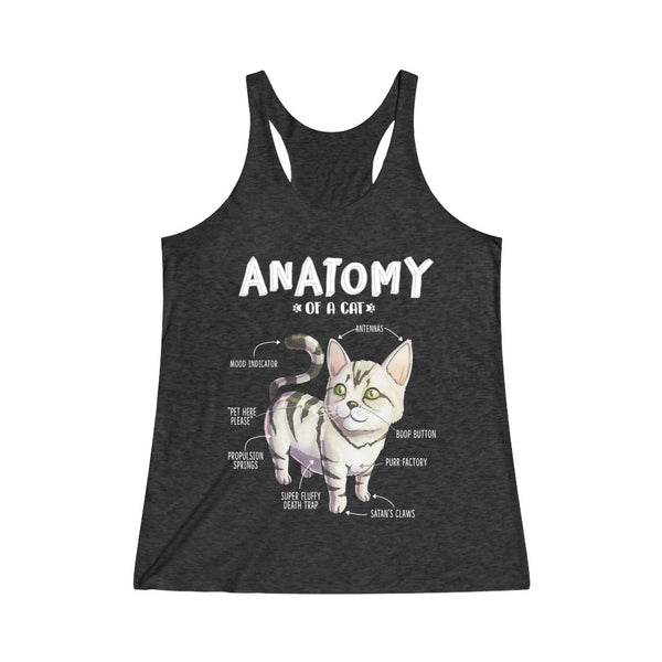 Anatomy Of A Cat Women's Tri-Blend Racerback Tank Top
