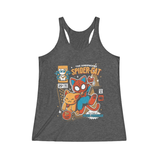 Spider Cat Women's Tri-Blend Racerback Tank Top