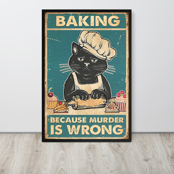 Cat Baking Framed poster