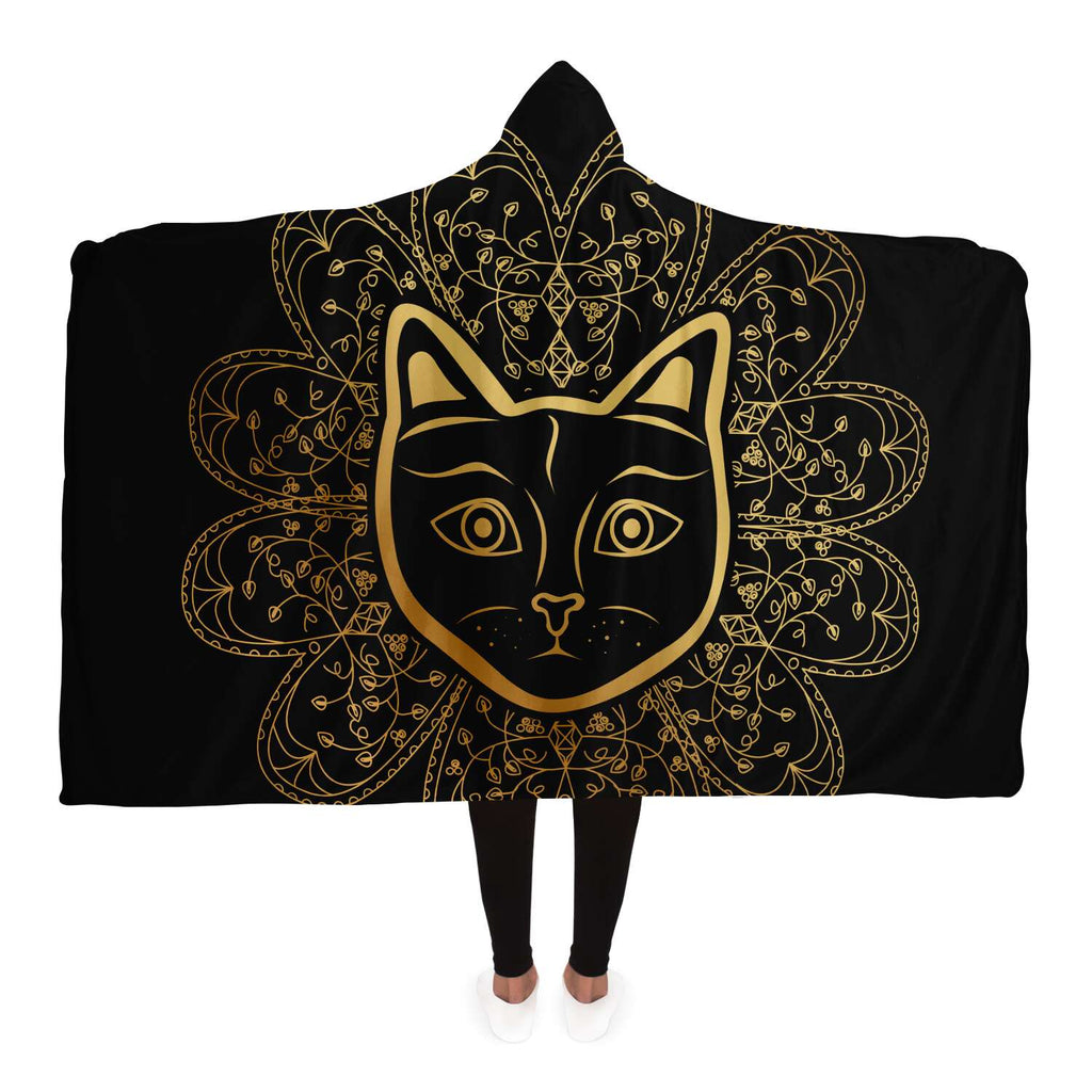 Cat Mandala Hooded Blanket