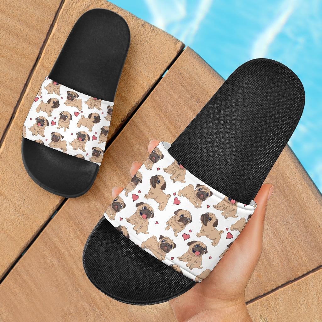 Lovely Pugs Slide Sandals