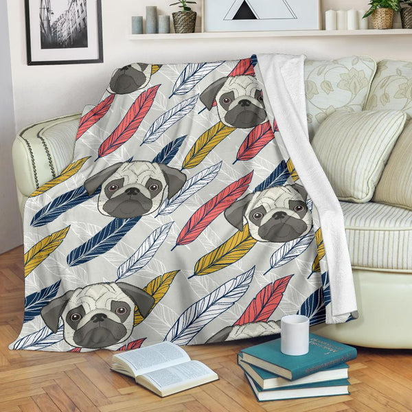 Feather Pugs Premium Microfleece Blanket