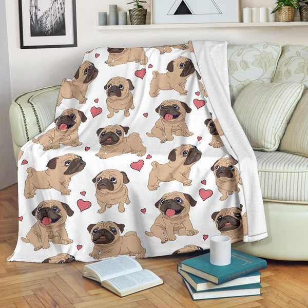 Lovely Pugs Premium Microfleece Blanket