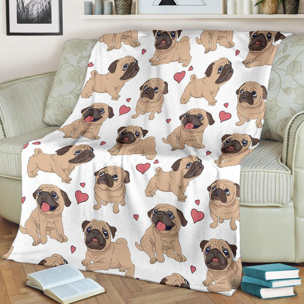 Lovely Pugs Premium Microfleece Blanket